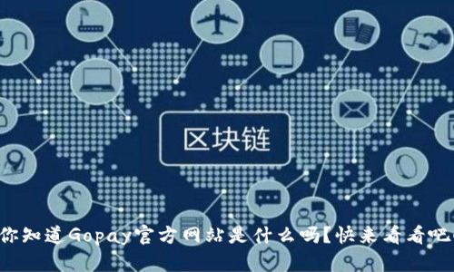 你知道Gopay官方网站是什么吗？快来看看吧！
